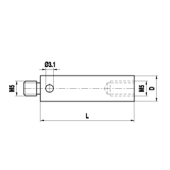 M5 титановый удлинитель щупа, L 20 мм, D 11 мм для систем ZEISS A-5555-0145